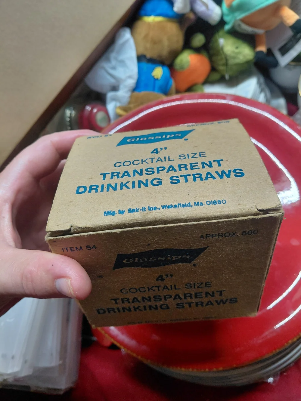vintage Glassips brand cocktail-sized drinking straws, Pink 4